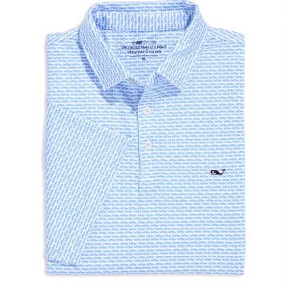Vineyard Vines Performance Blue White Mini Whale T-Shirt Size Medium NWOT - Picture 1 of 1